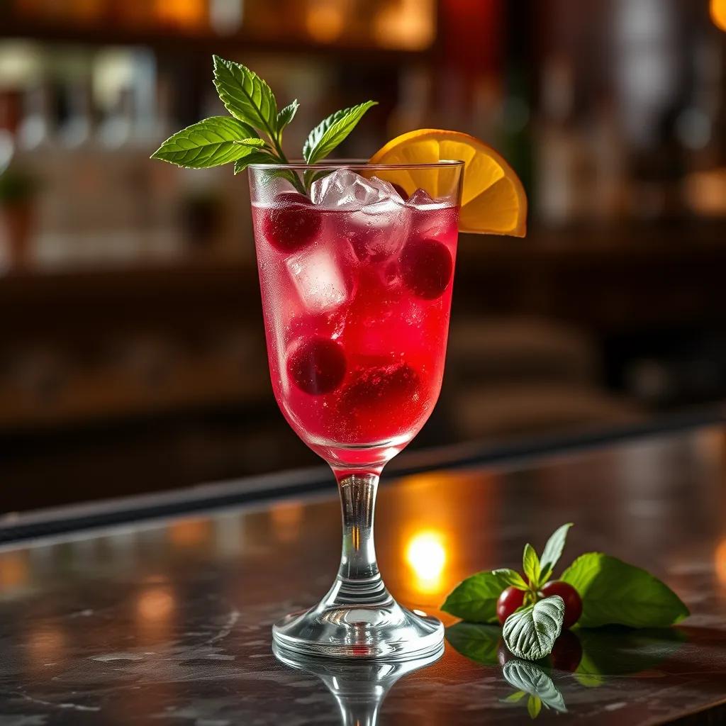 Cranberry Basil Fizz